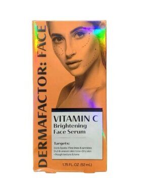 Dermafactor Vitamin C Brightening Face Serum Dark Spots Wrinkles Rejuvenate 52mL